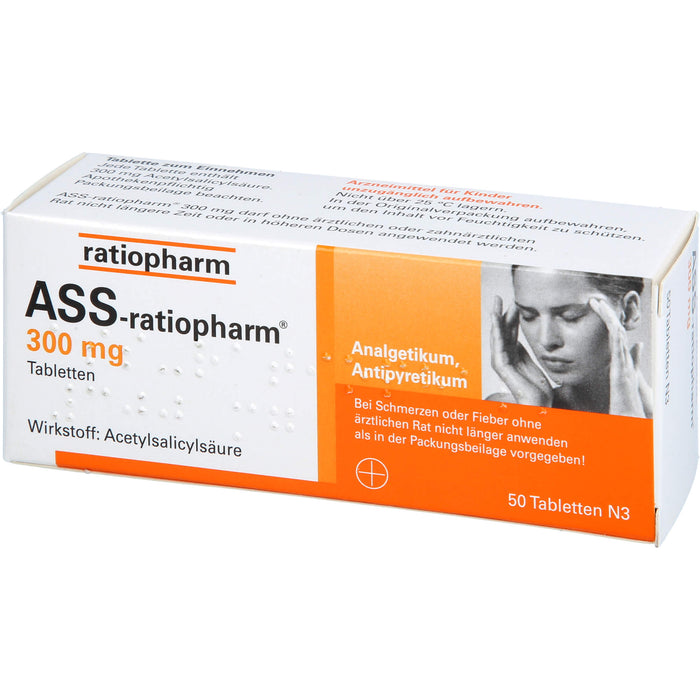 ASS-ratiopharm 300 mg Tabletten, 50 St. Tabletten