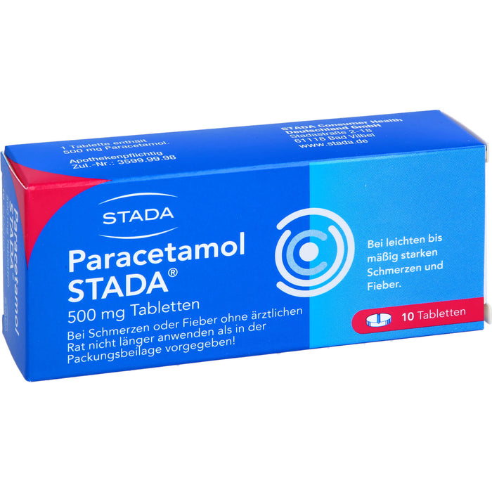Paracetamol STADA Tabletten bei Schmerzen und Fieber, 10 St. Tabletten