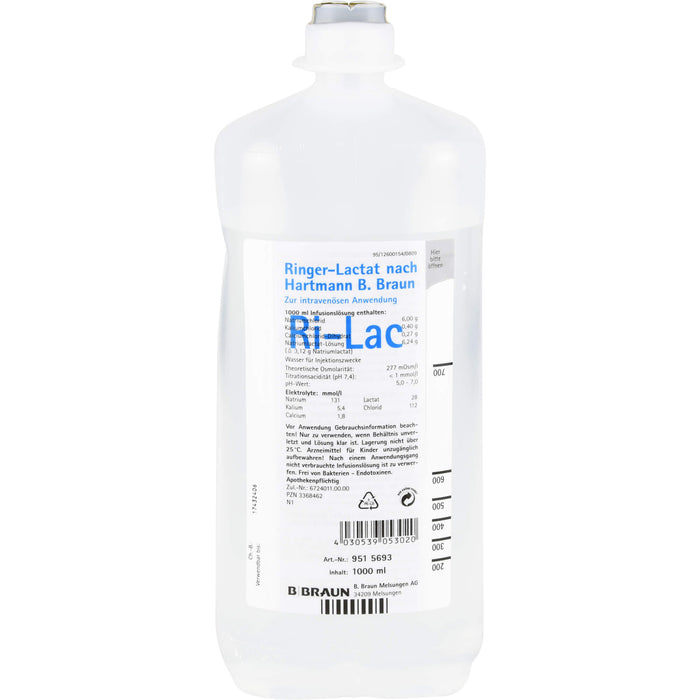 Ringer-Lactat nach Hartmann B. Braun, Infusionslösung, Ecofl. Plus, 1000 ml, 10X1000 ml INF
