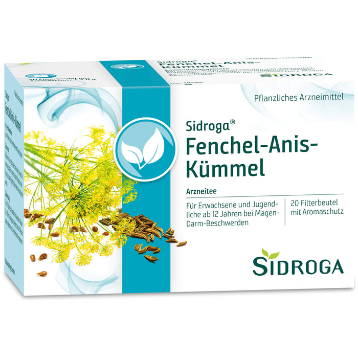 Sidroga Fenchel-Anis-Kümmel Arzneitee bei Magenbeschwerden, 20 St. Filterbeutel