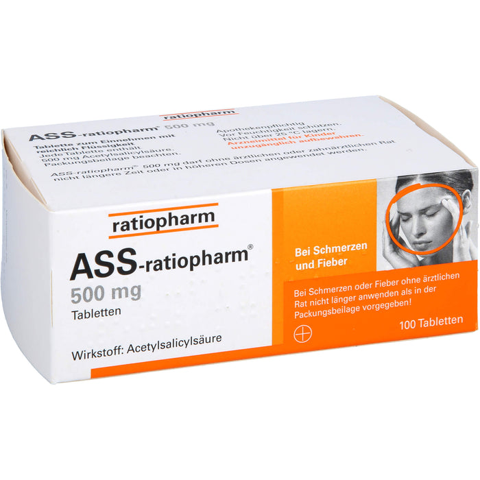 ASS-ratiopharm 500 mg Tabletten, 100 St. Tabletten