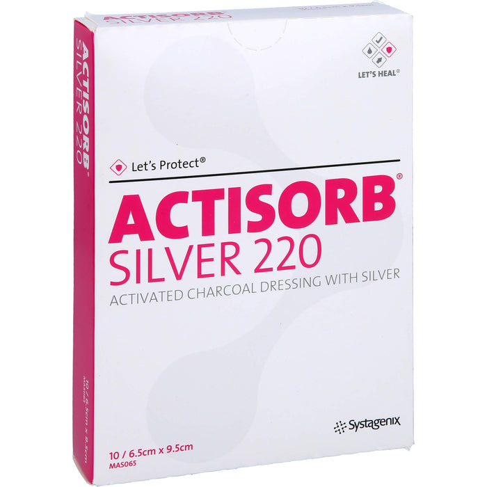 ACTISORB Silver 220 6,5 cm x 9,5 cm sterile Kompressen Reimport EMRAmed, 10 St. Kompressen