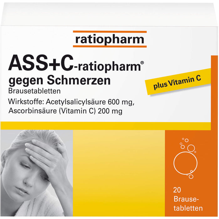 ASS+C-ratiopharm Brausetabletten gegen Schmerzen, 20 St. Tabletten