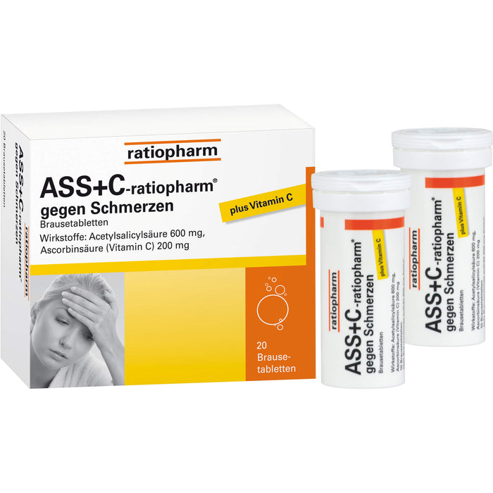 ASS+C-ratiopharm Brausetabletten gegen Schmerzen, 20 St. Tabletten