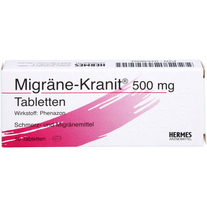 Migräne-Kranit 500 mg Tabletten Schmerz- und Migränemittel, 10 St. Tabletten