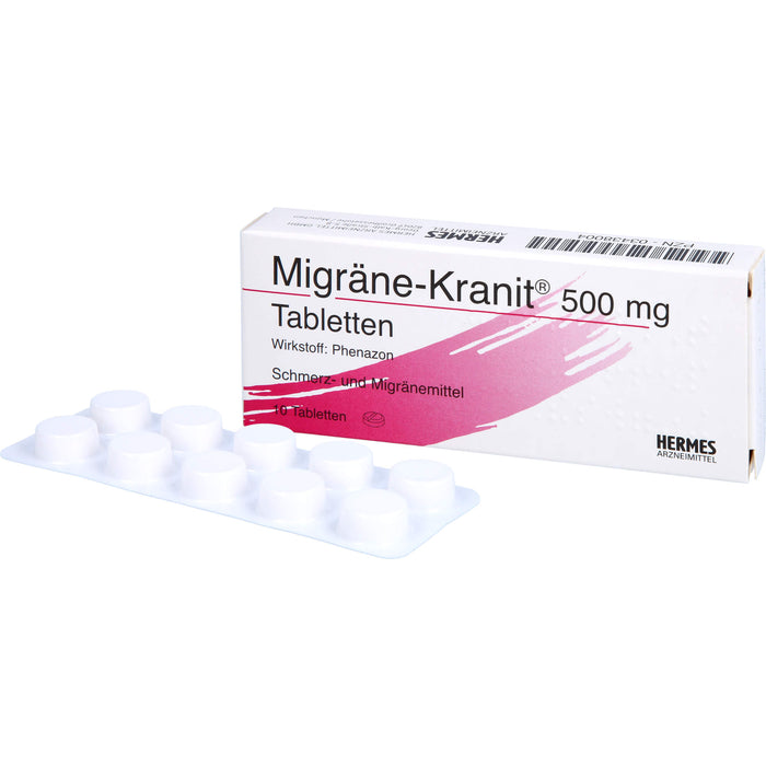 Migräne-Kranit 500 mg Tabletten Schmerz- und Migränemittel, 10 St. Tabletten