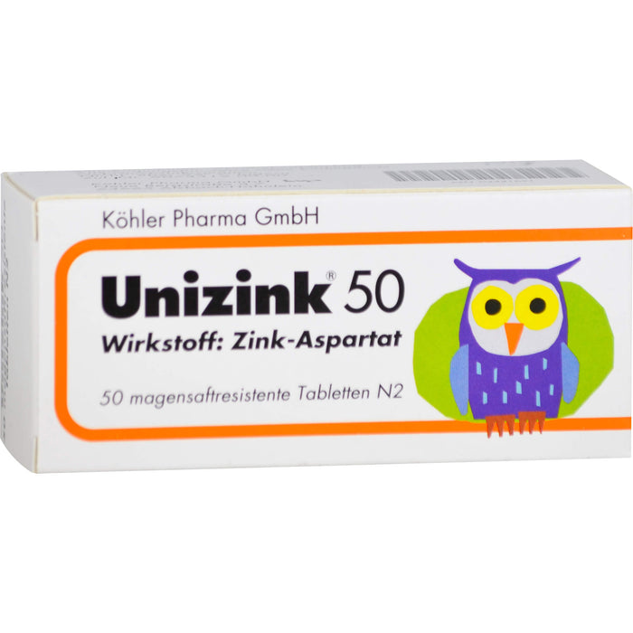 Unizink 50 mg magensaftresistente Tabletten, 50 St. Tabletten
