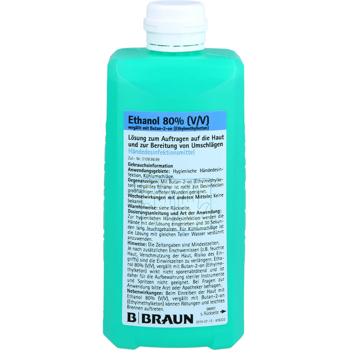 Ethanol 80% V/V Hyg. Händedesinfektion, 500 ml LOE