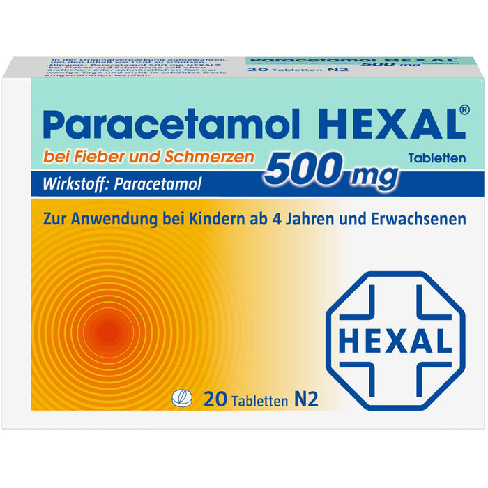 Paracetamol HEXAL 500 mg Tabletten, 20 St. Tabletten