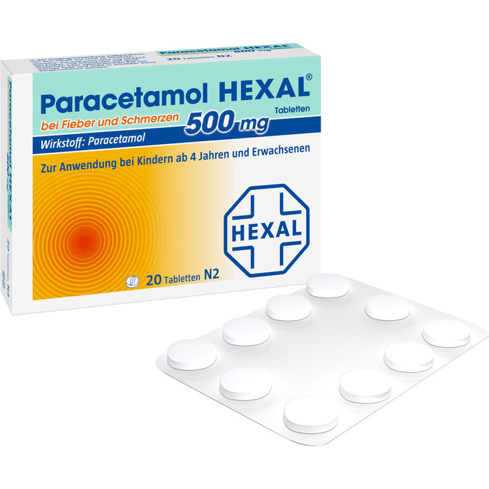 Paracetamol HEXAL 500 mg Tabletten, 20 St. Tabletten
