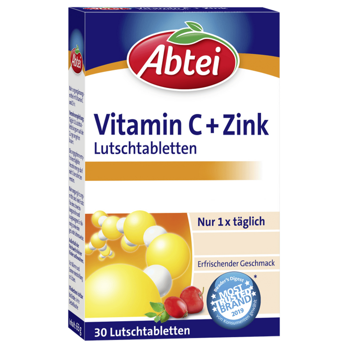 Abtei Vitamin C + Zink Lutschtabletten, 30 St. Tabletten
