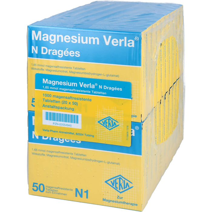 Magnesium Verla N Dragées, magensaftresistente Tbl., 20X50 St TMR