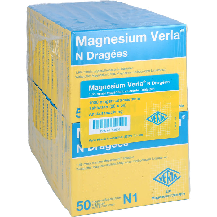 Magnesium Verla N Dragées, magensaftresistente Tbl., 20X50 St TMR