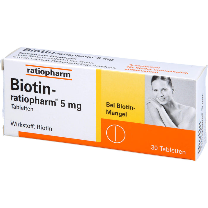 Biotin-ratiopharm 5 mg Tabletten bei Biotin-Mangel, 30 St. Tabletten