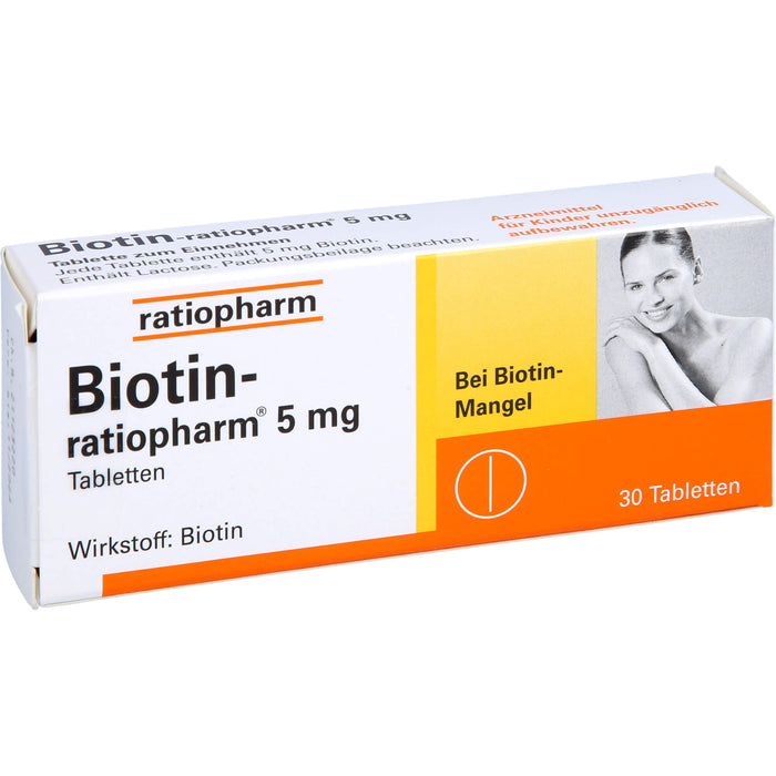 Biotin-ratiopharm 5 mg Tabletten bei Biotin-Mangel, 30 St. Tabletten