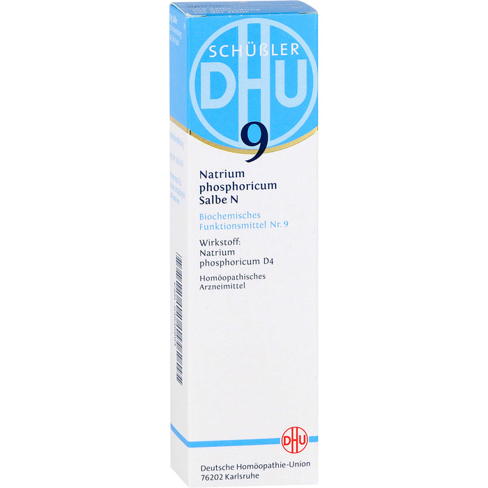 DHU Schüßler-Salz Nr. 9 Natrium phosphoricum N D4– Das Mineralsalz des Stoffwechsels – das Original – umweltfreundlich im Arzneiglas, 50 g Salbe