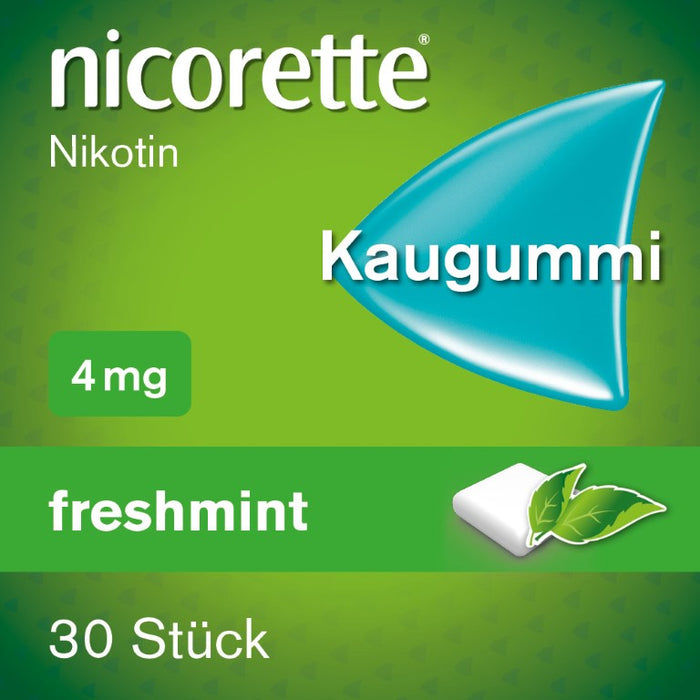 nicorette Kaugummi 4 mg Nicotin zuckerfrei freshmint für starke Raucher, 30 St. Kaugummi