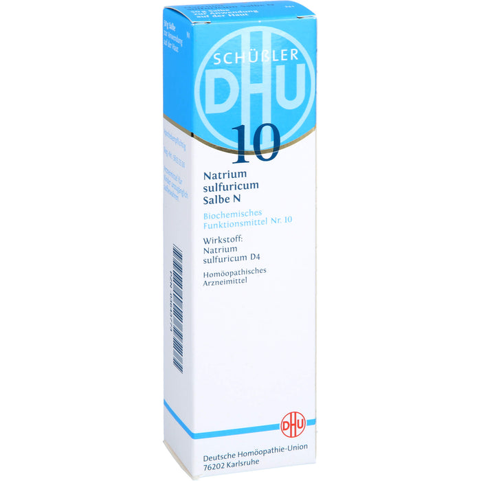 DHU Schüßler-Salz Nr. 10 Natrium sulfuricum N D4– Das Mineralsalz der inneren Reinigung – das Original – umweltfreundlich im Arzneiglas, 50 g Salbe