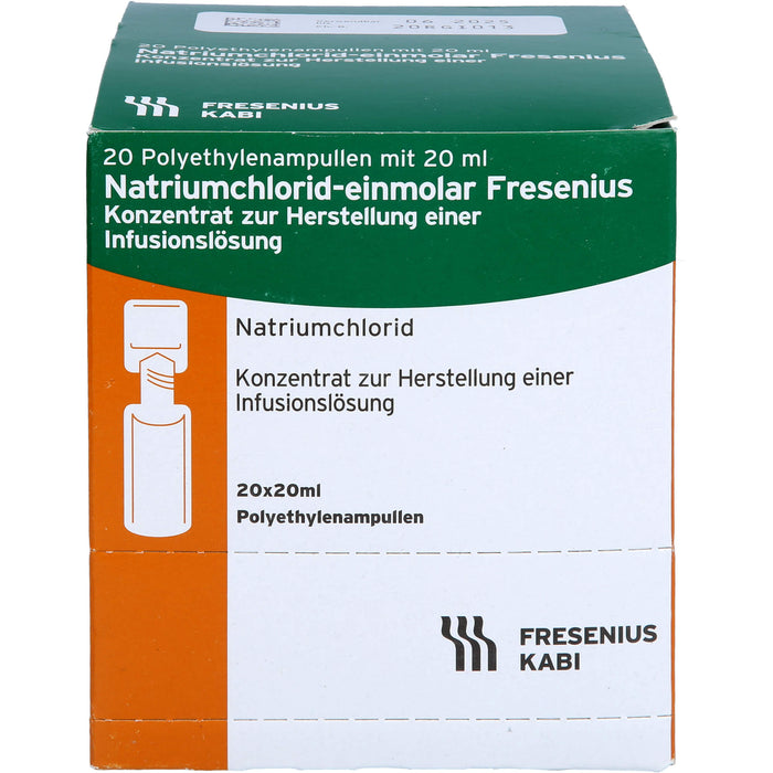 Natriumchlorid-einmolar Fresenius, Konzentrat zur Herstellung einer Infusionslösung, 20X20 ml IFK
