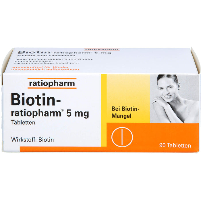 Biotin-ratiopharm 5 mg Tabletten bei Biotin-Mangel, 90 St. Tabletten