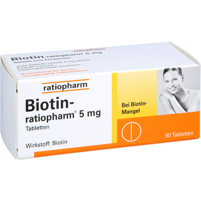Biotin-ratiopharm 5 mg Tabletten bei Biotin-Mangel, 90 St. Tabletten