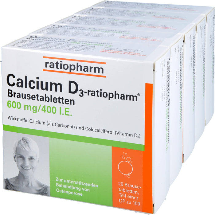 Calcium D3-ratiopharm Brausetabletten bei Osteoporose, 100 St. Tabletten