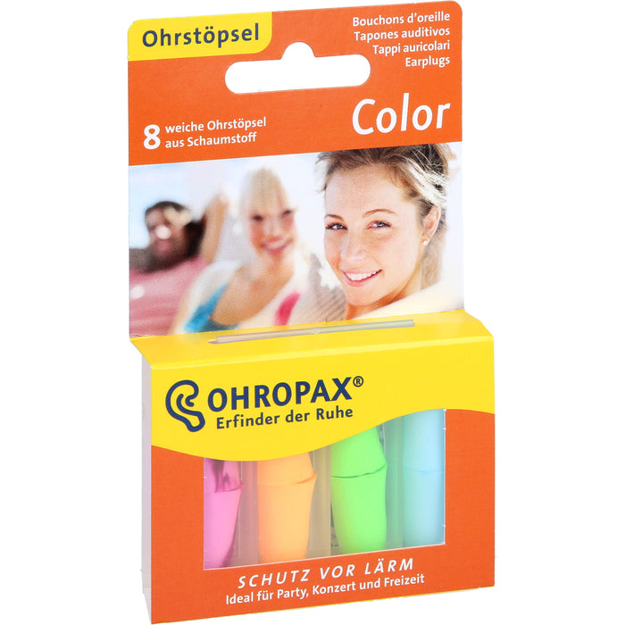 OHROPAX Color Ohrstöpsel Schaumstoff, 8 St. Ohrstöpsel