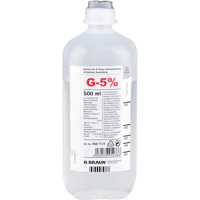 Glucose 5% B. Braun Infusionslösung, 500 ml Lösung