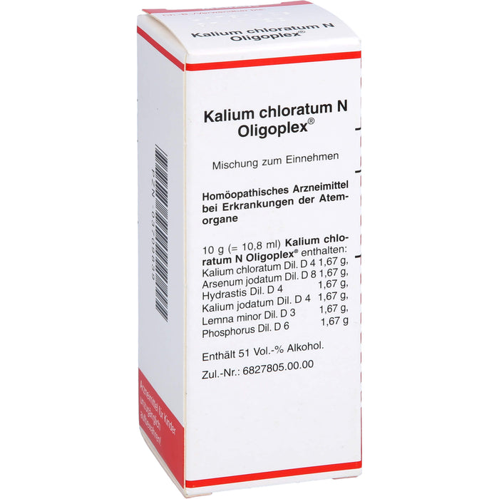 Kalium chloratum N Oligoplex Mischung bei Erkrankungen der Atemorgane, 50 ml Lösung