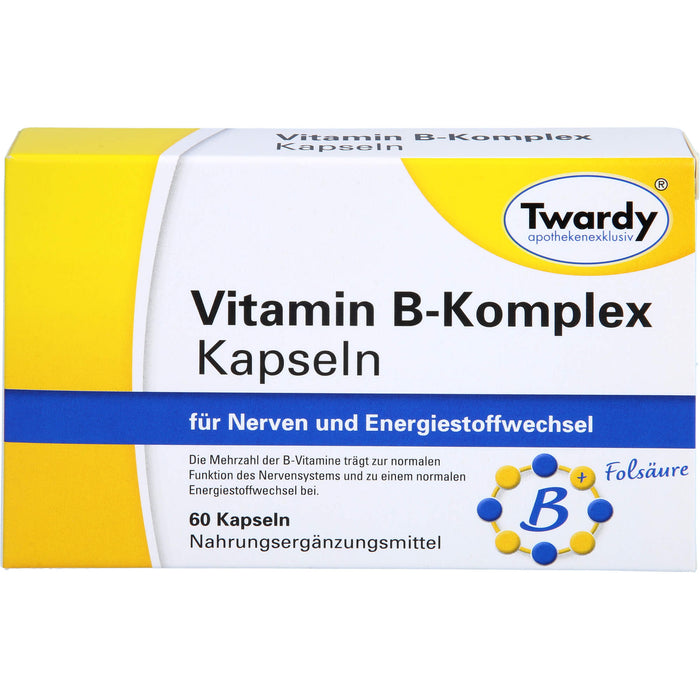 Twardy Vitamin B-Komplex Kapseln für Nerven und Energiestoffwechsel, 60 St. Kapseln
