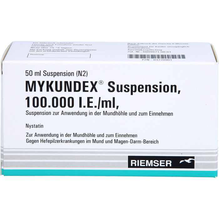 MYKUNDEX Suspension gegen Hefepilzerkrankungen im Mund und Magen-Darm-Bereich, 50 ml Lösung