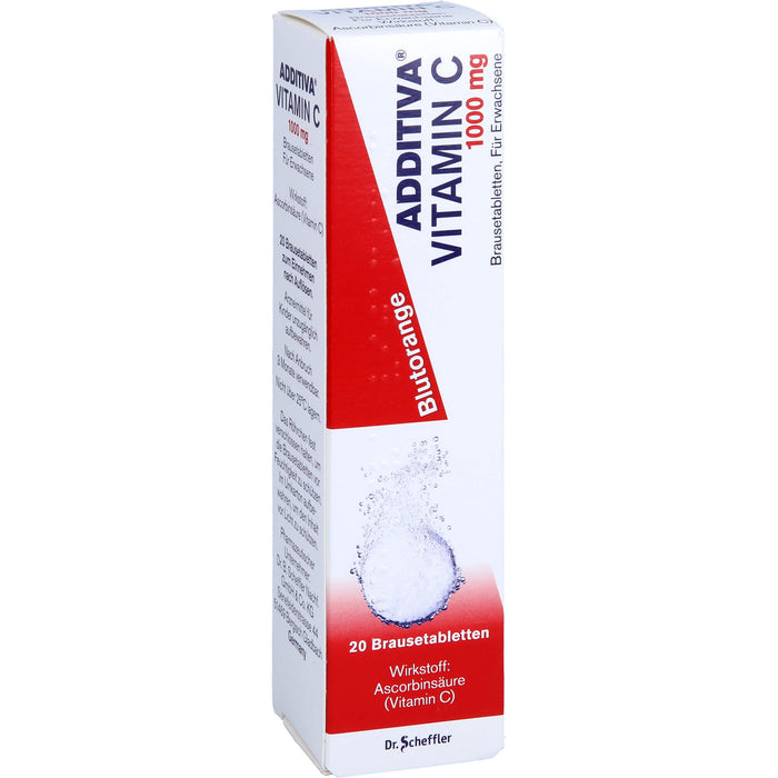 ADDITIVA Vitamin C 1000 mg Blutorange Brausetabletten, 20 St. Tabletten