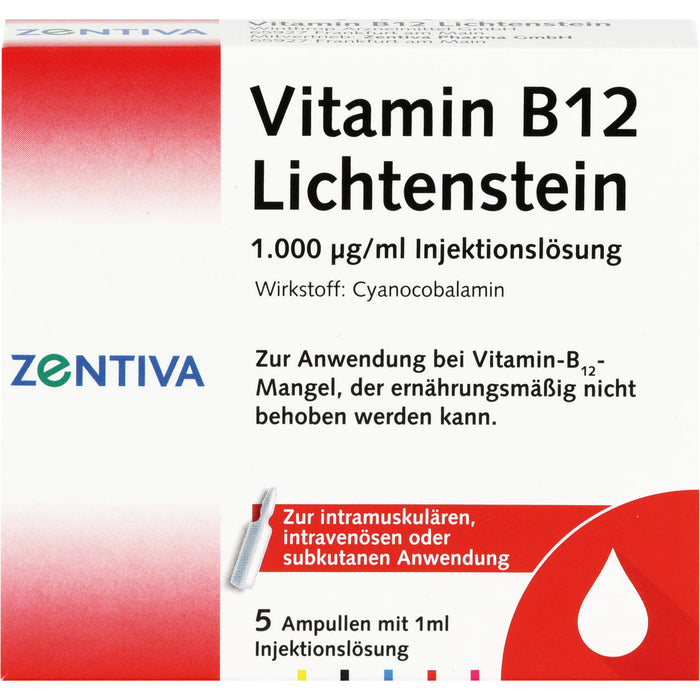 Vitamin B 12 Lichtenstein 1.000 µg/ml Injektionslösung, 5 St. Ampullen