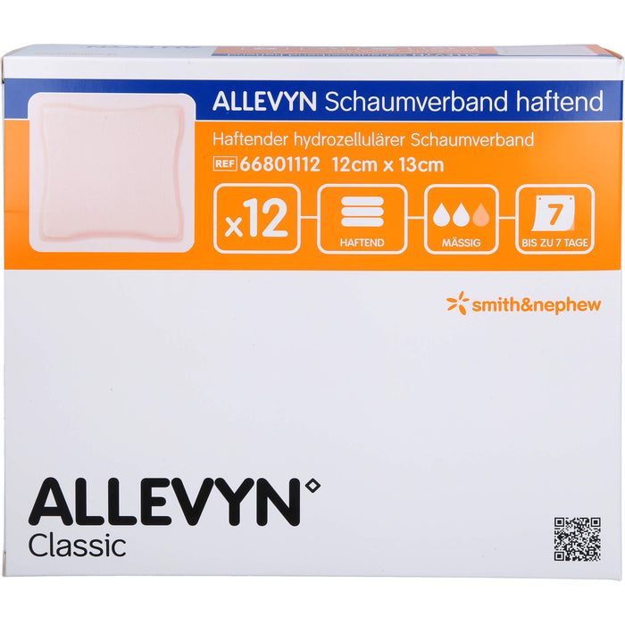 ALLEVYN Schaumverband 12x13cm haftend, 12 St VER