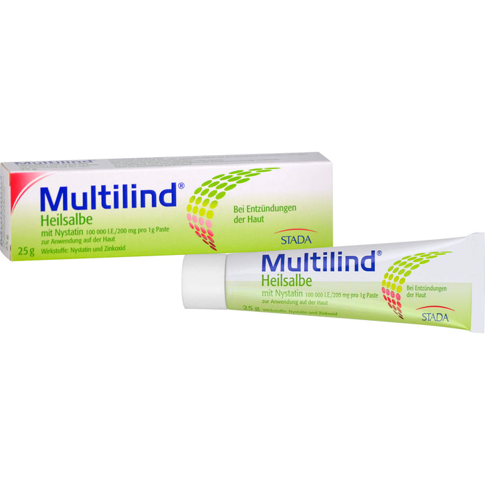 Multilind Heilsalbe mit Nystatin bei Entzündungen der Haut, 25 g Creme