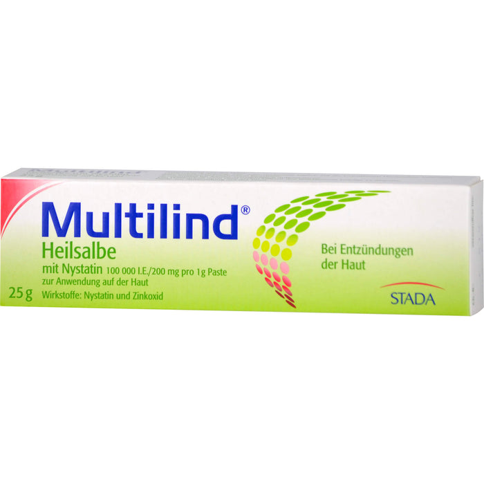 Multilind Heilsalbe mit Nystatin bei Entzündungen der Haut, 25 g Creme