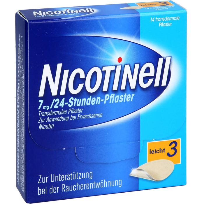 Nicotinell 7 mg/24-Stunden-Pflaster (bisher 17,5 mg) Stärke 3 (leicht), 14 St. Pflaster