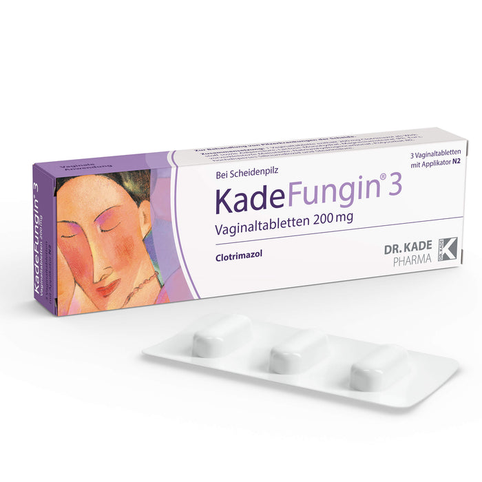 KadeFungin 3 Vaginaltabletten mit Applikator, 3 St. Tabletten