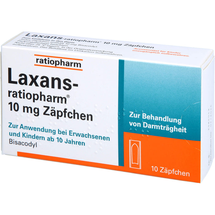 Laxans-ratiopharm Zäpfchen bei Darmträgheit, 10 St. Zäpfchen