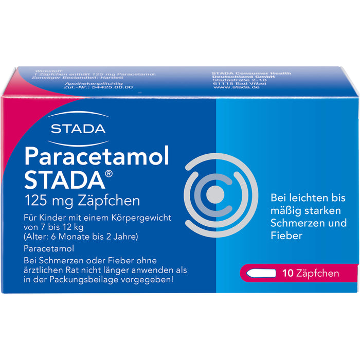 Paracetamol STADA 125 mg Zäpfchen, 10 St. Zäpfchen
