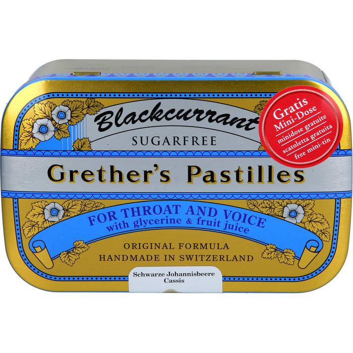 Grether's Pastilles Blackcurrant sugarfree, 440 g Pastillen