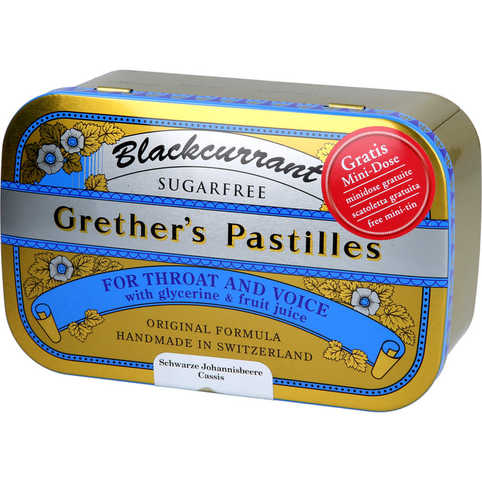 Grether's Pastilles Blackcurrant sugarfree, 440 g Pastillen