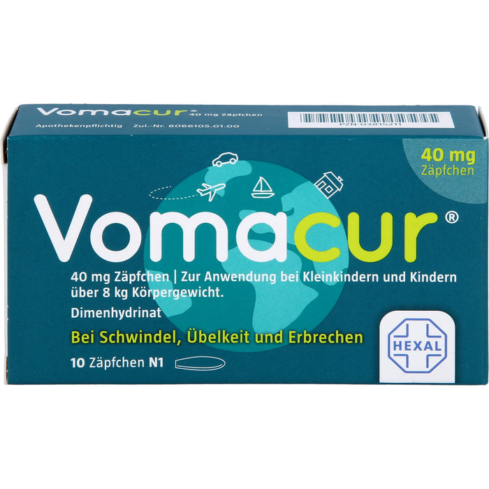 Vomacur 40 mg Zäpfchen, 10 St. Zäpfchen