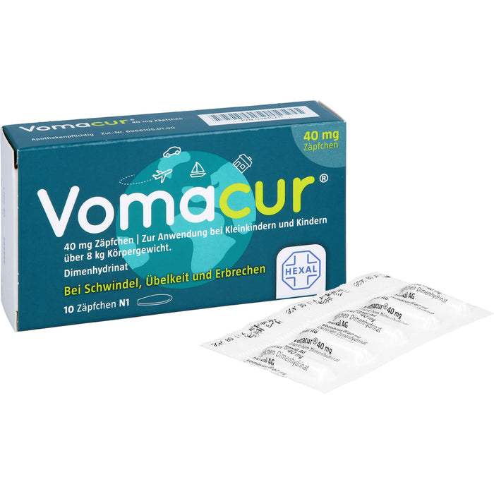 Vomacur 40 mg Zäpfchen, 10 St. Zäpfchen