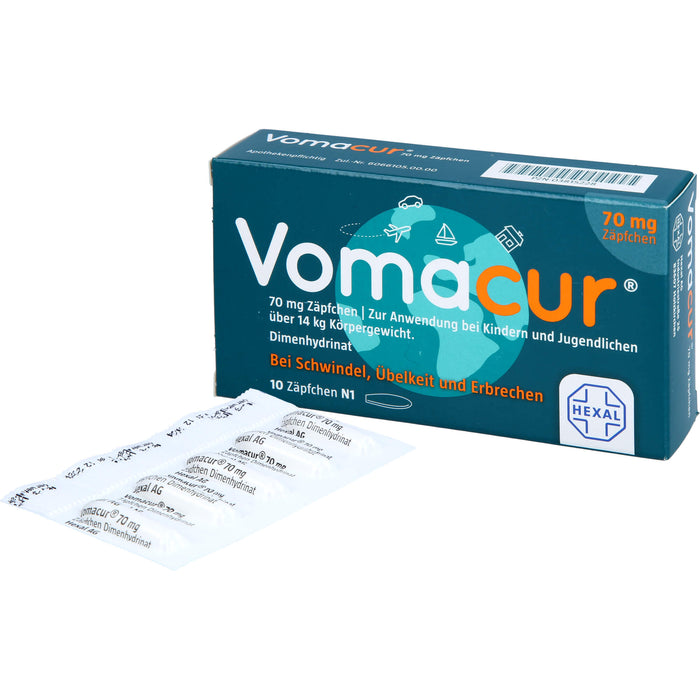 Vomacur 70 mg Zäpfchen, 10 St. Zäpfchen
