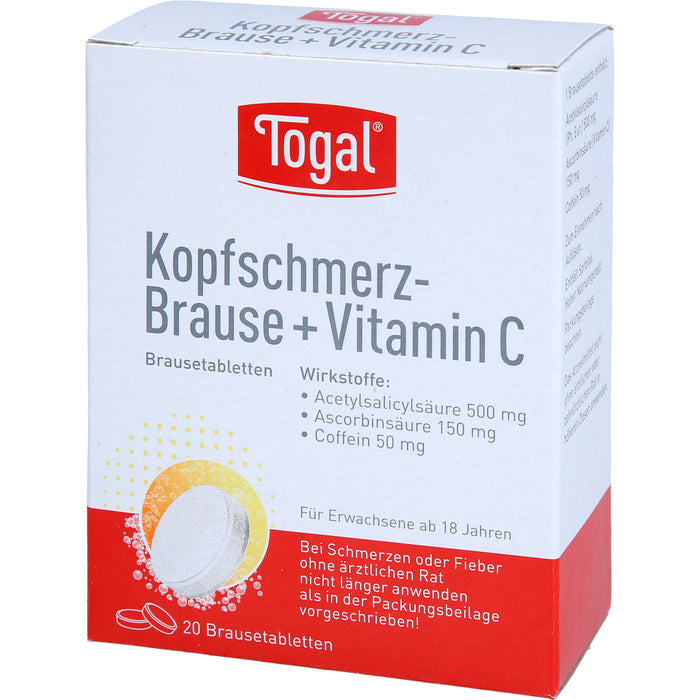 Togal Kopfschmerz-Brause + Vitamin C Brausetabletten, 20 St. Tabletten