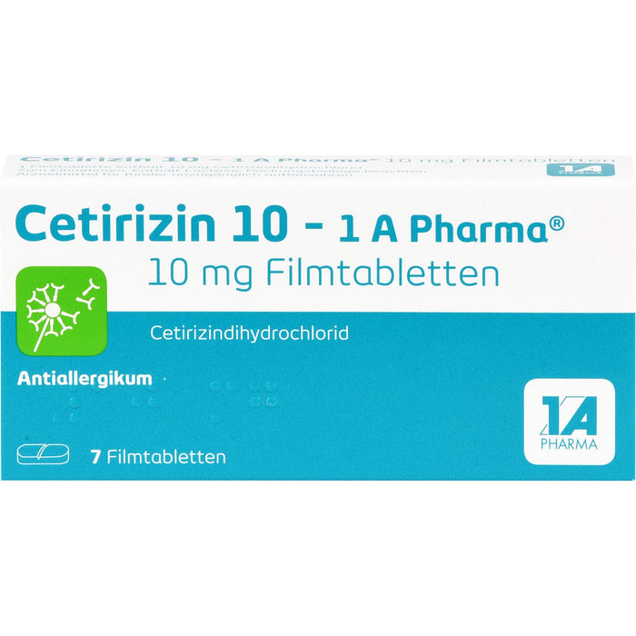 Cetirizin 10 - 1 A Pharma, 10 mg Filmtabletten, 7 St FTA