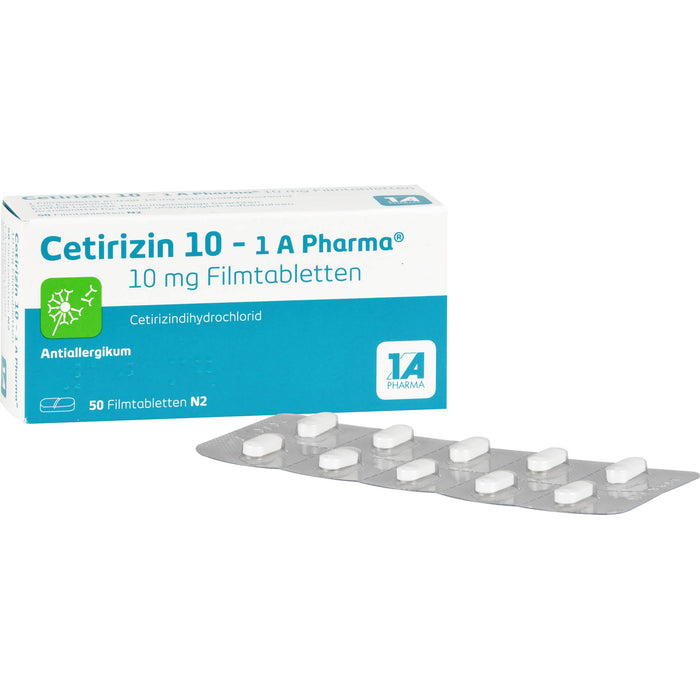 1A Pharma Cetirizin 10 mg Filmtabletten, 50 St. Tabletten