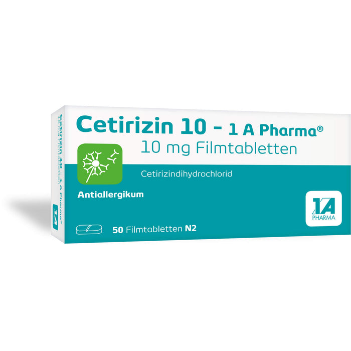 1A Pharma Cetirizin 10 mg Filmtabletten, 50 St. Tabletten