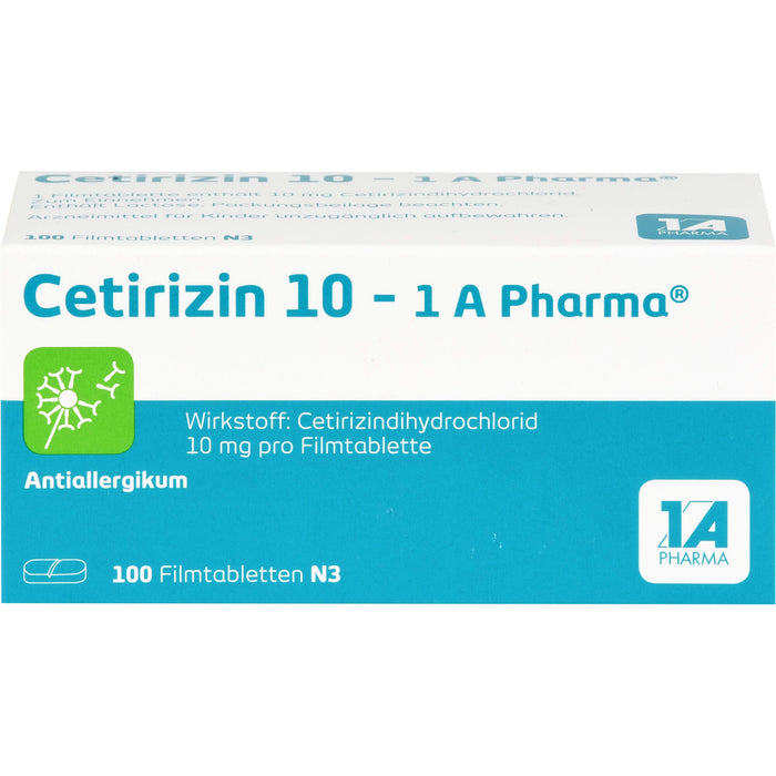 Cetirizin 10 - 1 A Pharma, 10 mg Filmtabletten, 100 St. Tabletten